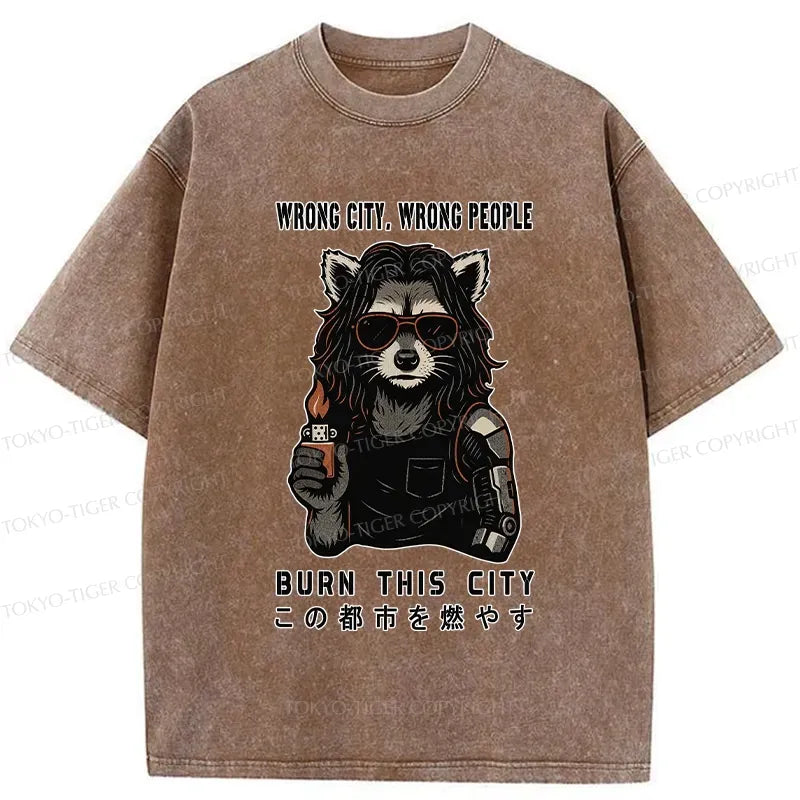 Kyoto-Lion Wrong City Wrong People Washed T-Shirt
