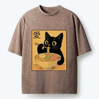 Kyoto-Lion Japanese Washed Cat T-Shirt Gift Idea