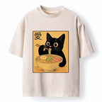 Kyoto-Lion Japanese Washed Cat T-Shirt Gift Idea
