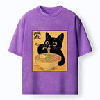 Kyoto-Lion Japanese Washed Cat T-Shirt Gift Idea