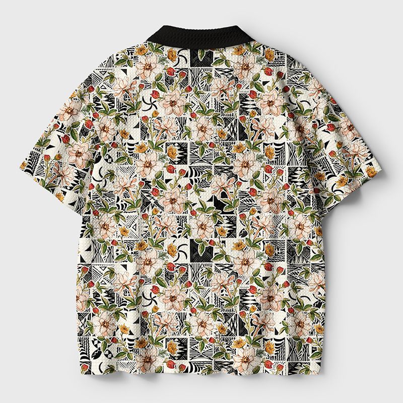Japanese Vintage Crochet Polo Top