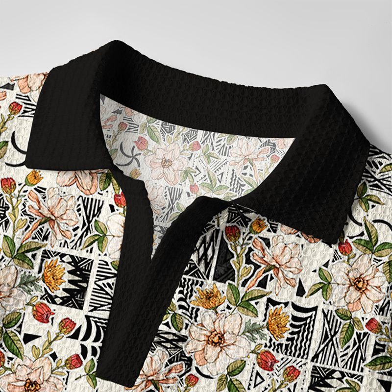 Tropical Floral Polo Shirt for Summer