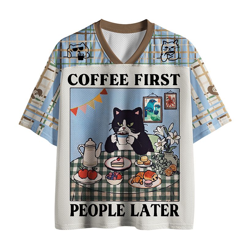 Kyoto-Lion Coffee First Cat Mesh Jersey