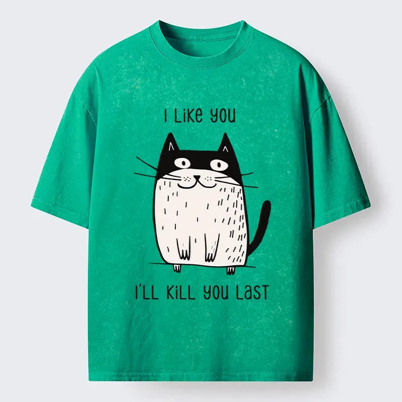 Washed Unisex Cat Tee