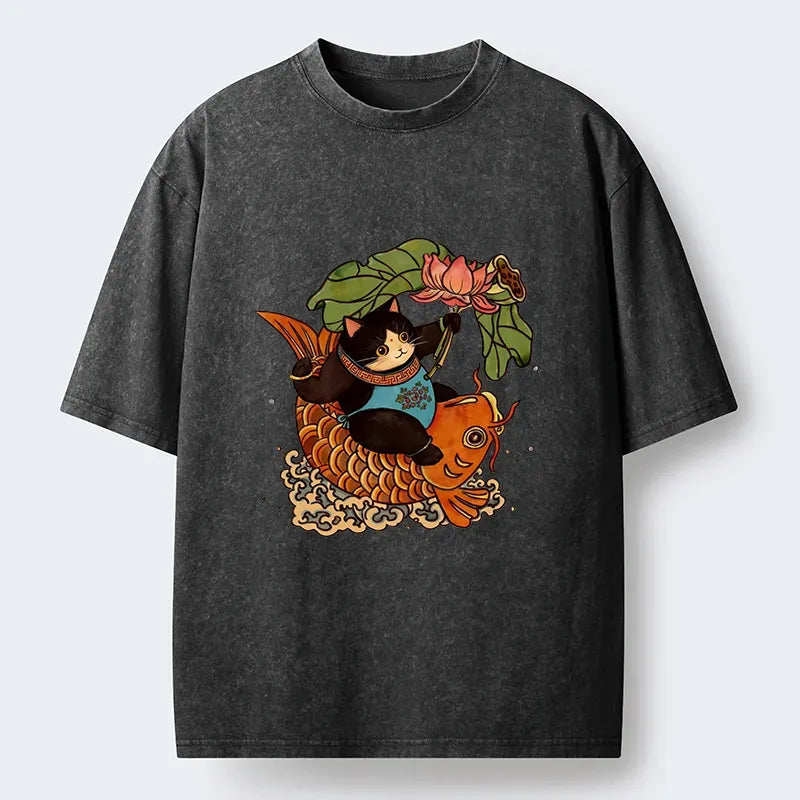 Kyoto Lion Cat Tee for Streetwear Style
