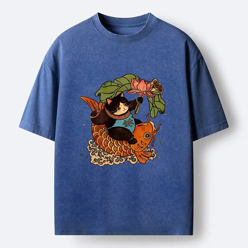 Japanese Cat Shirt for Everyday Casual Wear