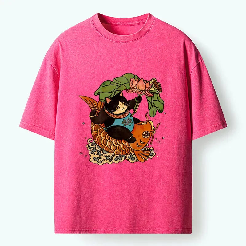 Japanese Cat Shirt for Everyday Casual Wear