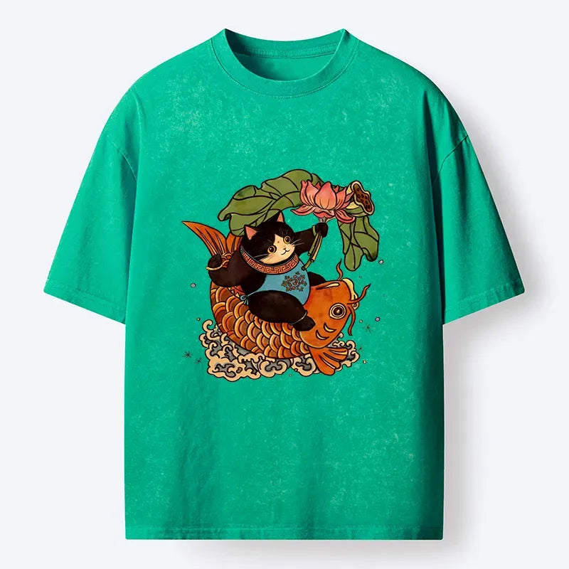 Japanese Cat Shirt for Everyday Casual Wear