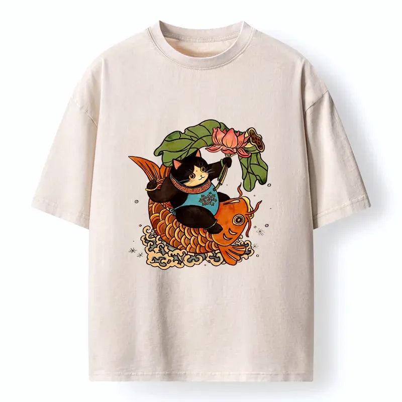 Kyoto Lion Cat Tee for Streetwear Style