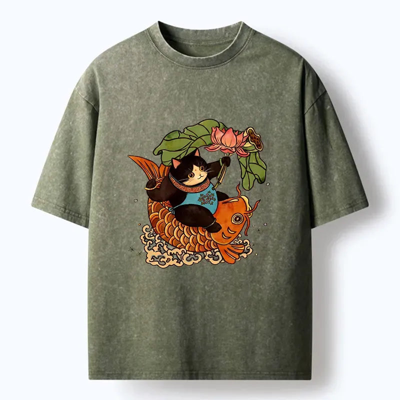 Japanese Cat Shirt for Everyday Casual Wear