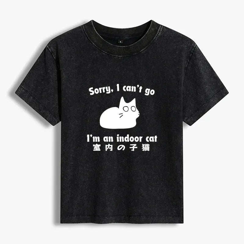 Kyoto-Lion Indoor Kitten Women's Washed T-shirt