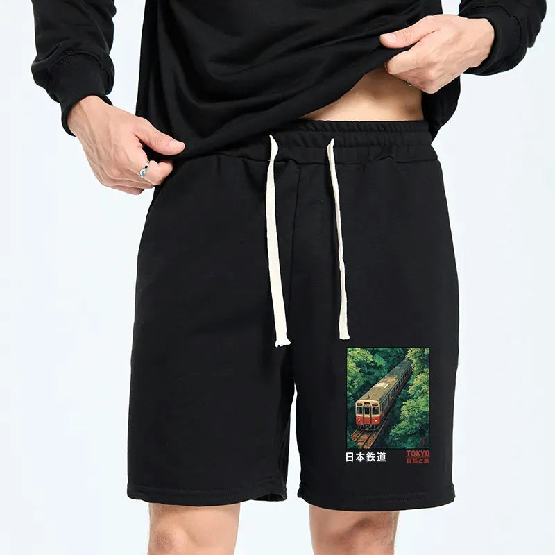 Japanese Train Unisex Shorts for Daily Wear
