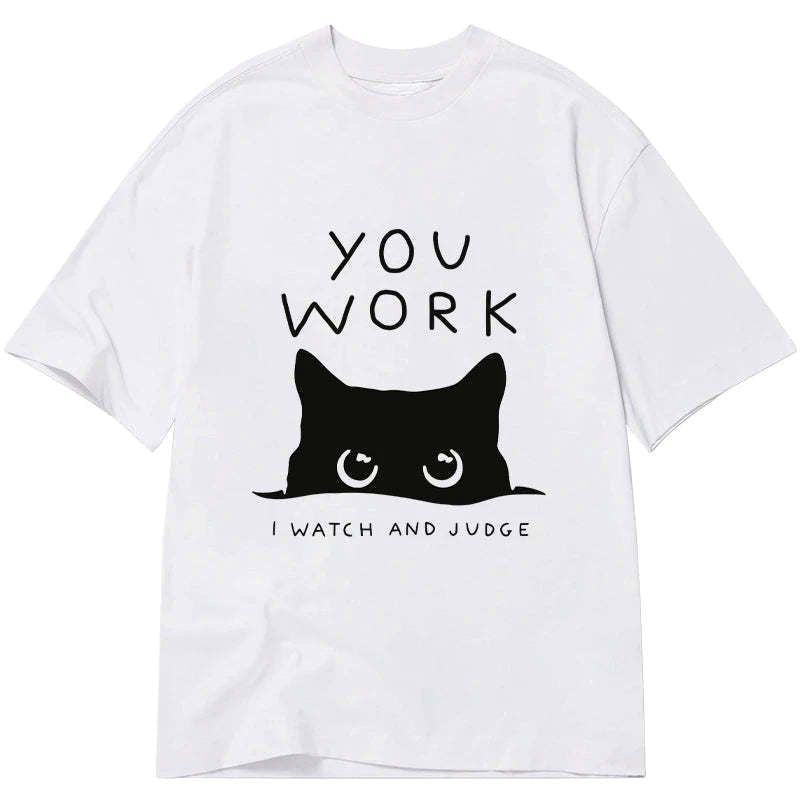 japanese unisex cotton cat t-shirt for daily wear