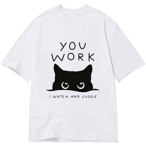 japanese unisex cotton cat t-shirt for daily wear