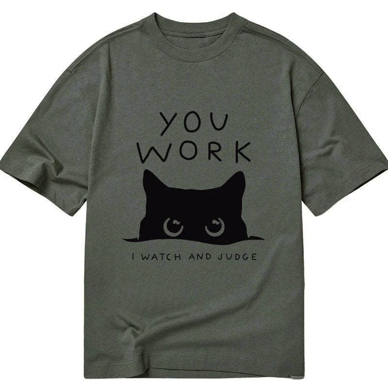 japanese unisex cotton cat t-shirt for daily wear