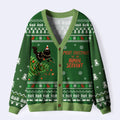Kyoto-Lion Funny Cat£ºMerry Christmas To My Human Servant Ugly Cardigan Sweater