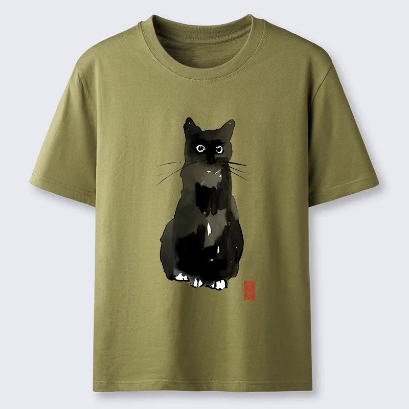Kyoto-Lion Ink Seal Cat Portrait Classic T-Shirt