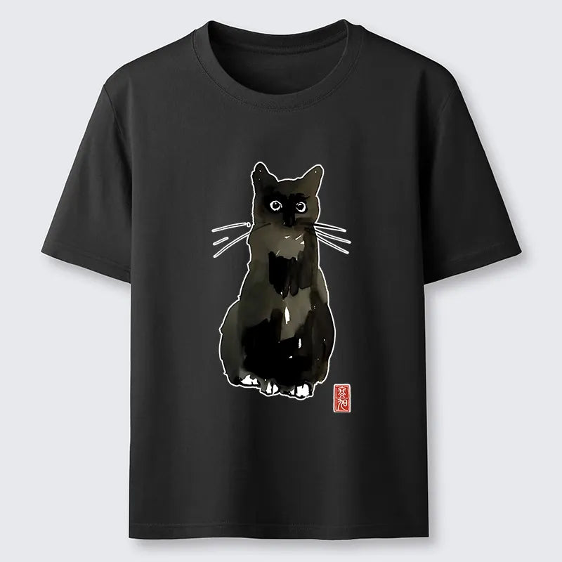 Kyoto-Lion Ink Seal Cat Portrait Classic T-Shirt