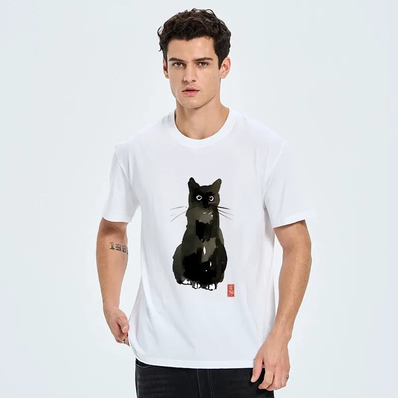 Kyoto-Lion Ink Seal Cat Portrait Classic T-Shirt