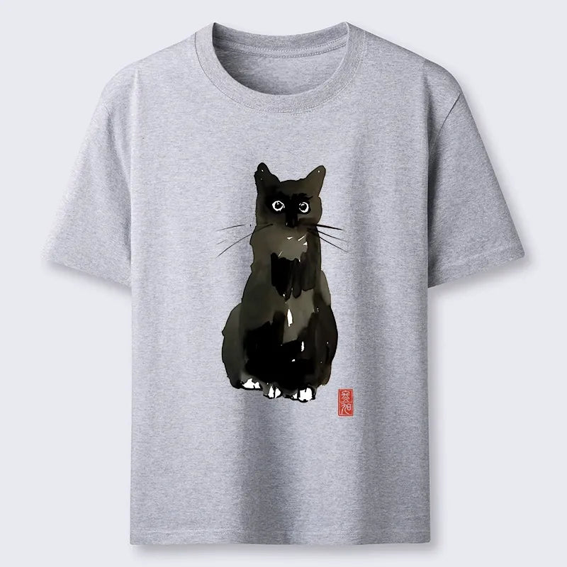 Kyoto-Lion Ink Seal Cat Portrait Classic T-Shirt