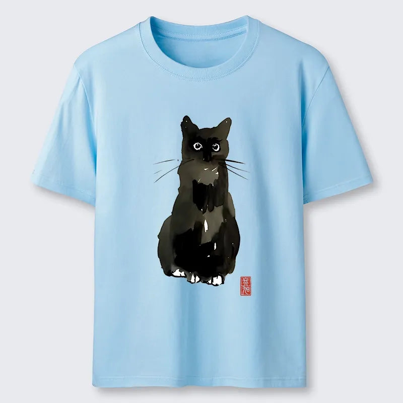 Kyoto-Lion Ink Seal Cat Portrait Classic T-Shirt