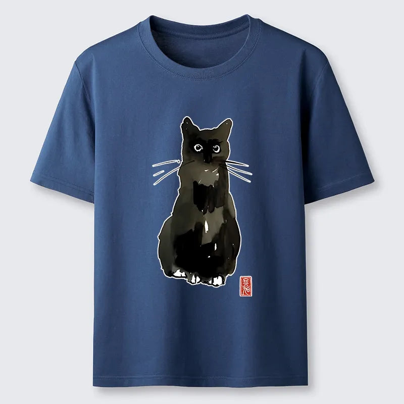 Kyoto-Lion Ink Seal Cat Portrait Classic T-Shirt