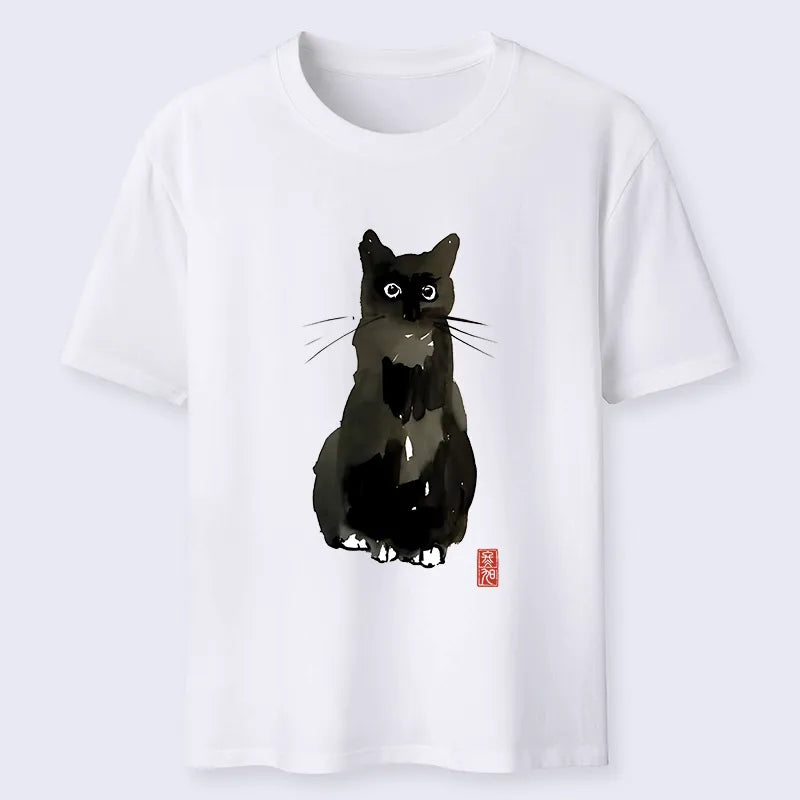 Kyoto-Lion Ink Seal Cat Portrait Classic T-Shirt