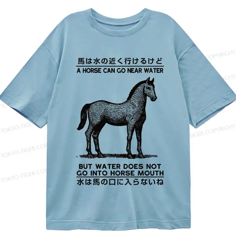 Kyoto-Lion Funny Horse T-Shirt for Daily Wear