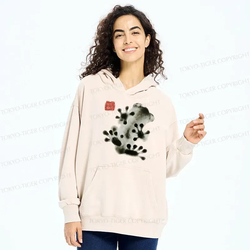 Trendy Japanese Frog Hoodie for Streetwear
