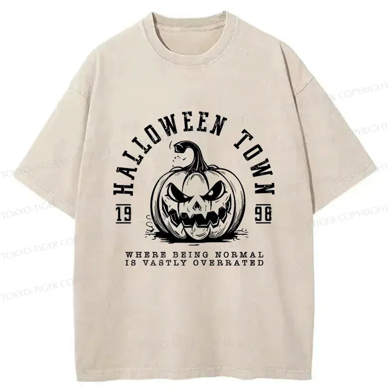 Kyoto-Lion Halloween Pumpkin Washed T-Shirt