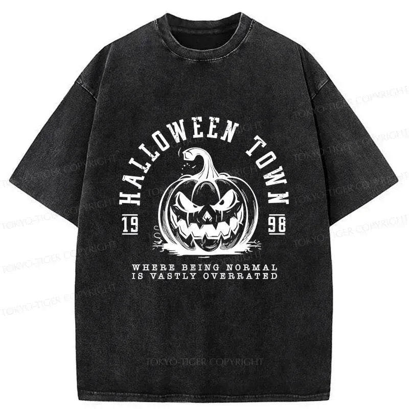 Japanese Halloween Pumpkin Washed T-Shirt