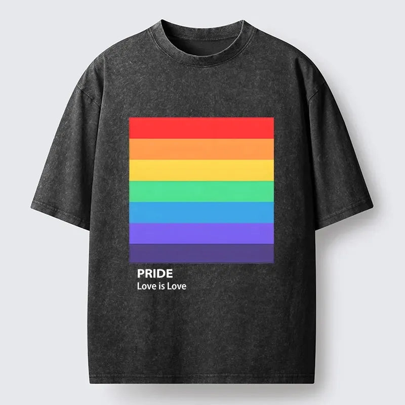 japanese art washed rainbow pride t-shirt