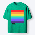 japanese art washed rainbow pride t-shirt