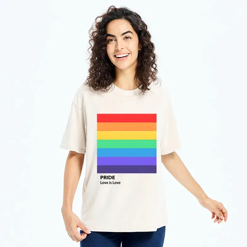 japanese art washed rainbow pride t-shirt
