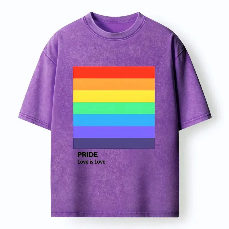 japanese art washed rainbow pride t-shirt