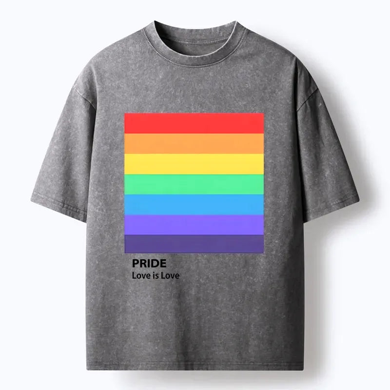 japanese art washed rainbow pride t-shirt