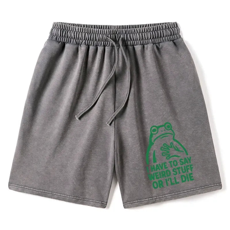 Funny Meme Washed Shorts for Summer