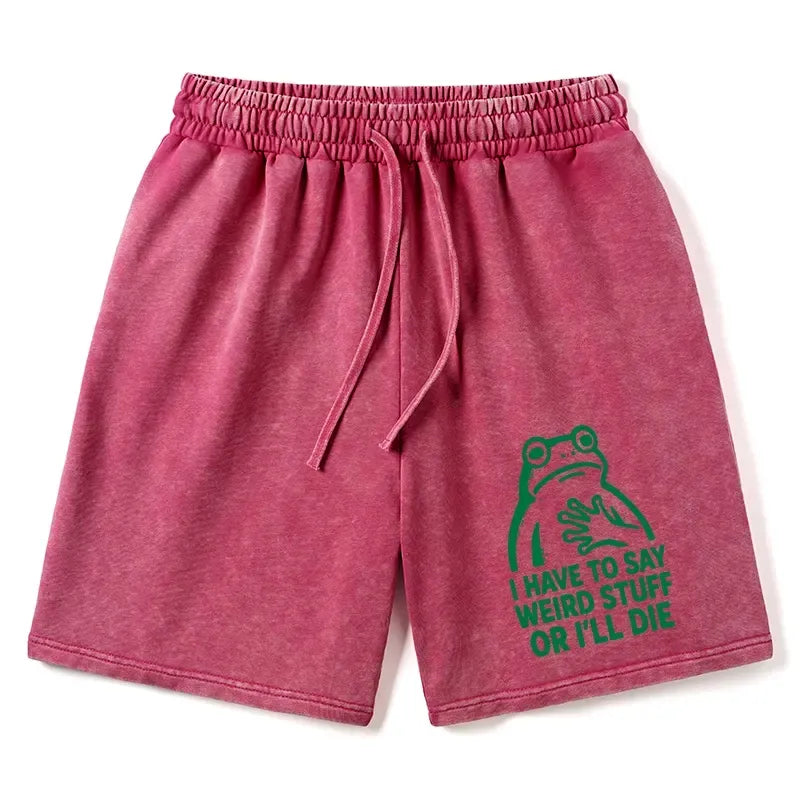 Funny Meme Washed Shorts for Summer