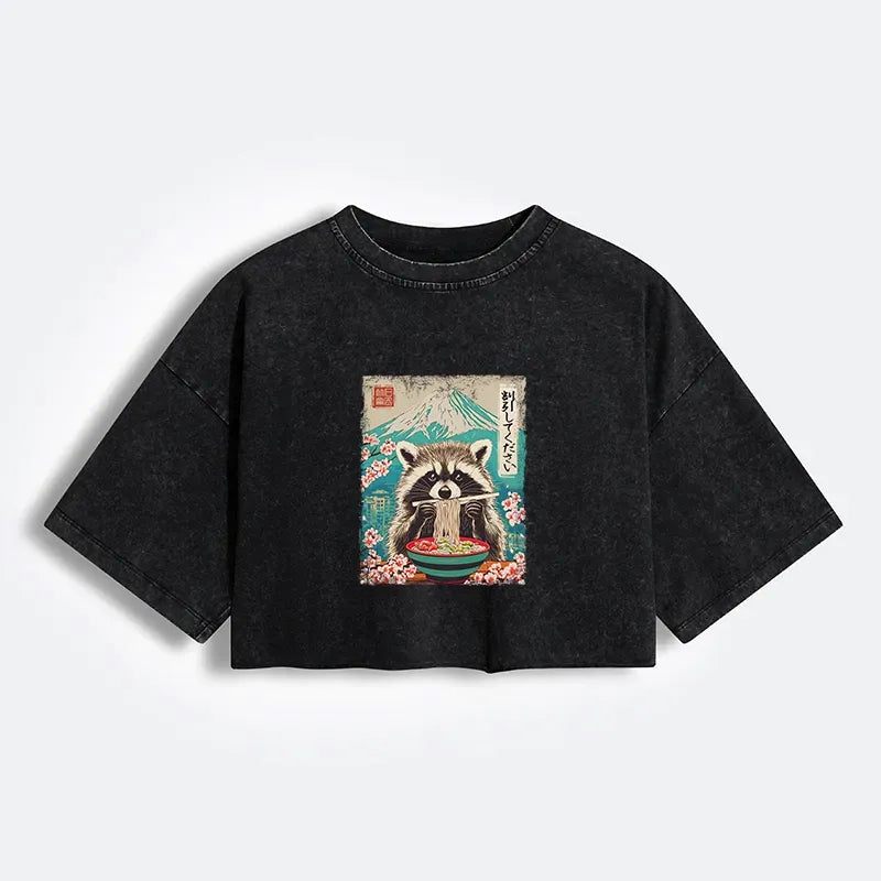 Vintage Ukiyo-e Crop Top for Summer