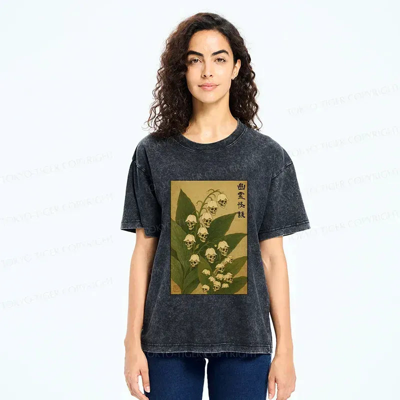 Kyoto-Lion Horror Lilac Washed T-Shirt