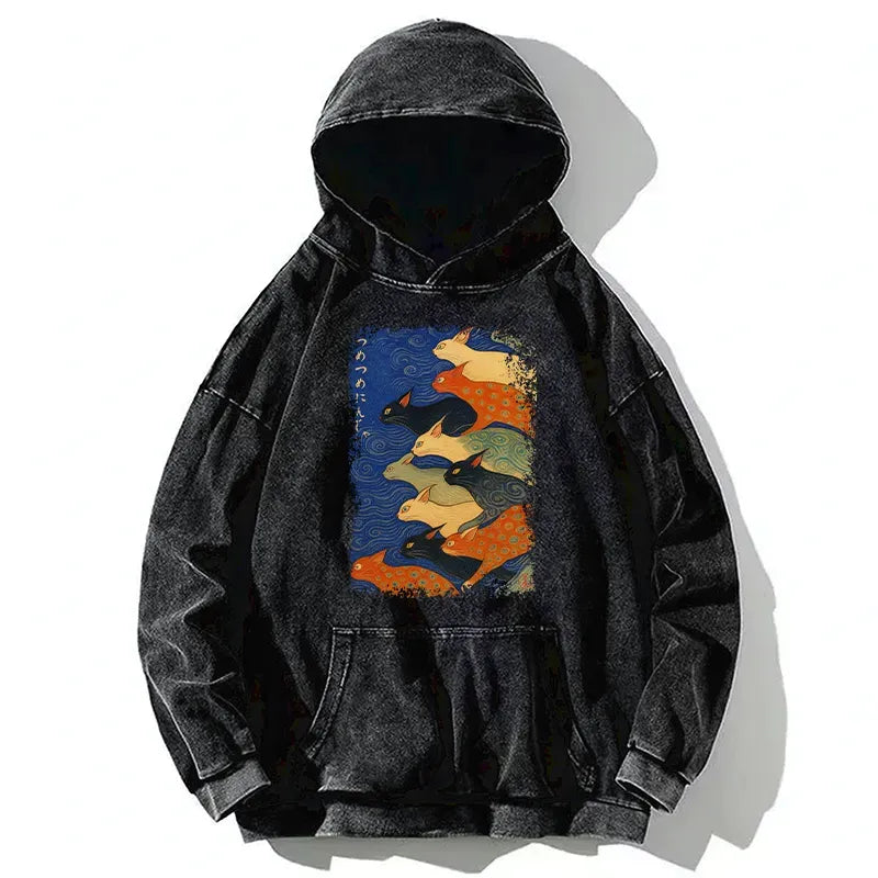 Japanese Vintage Washed Hoodie for Daily Wear