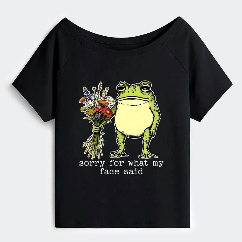 Funny Frog Sorry Mode T-Shirt for Women