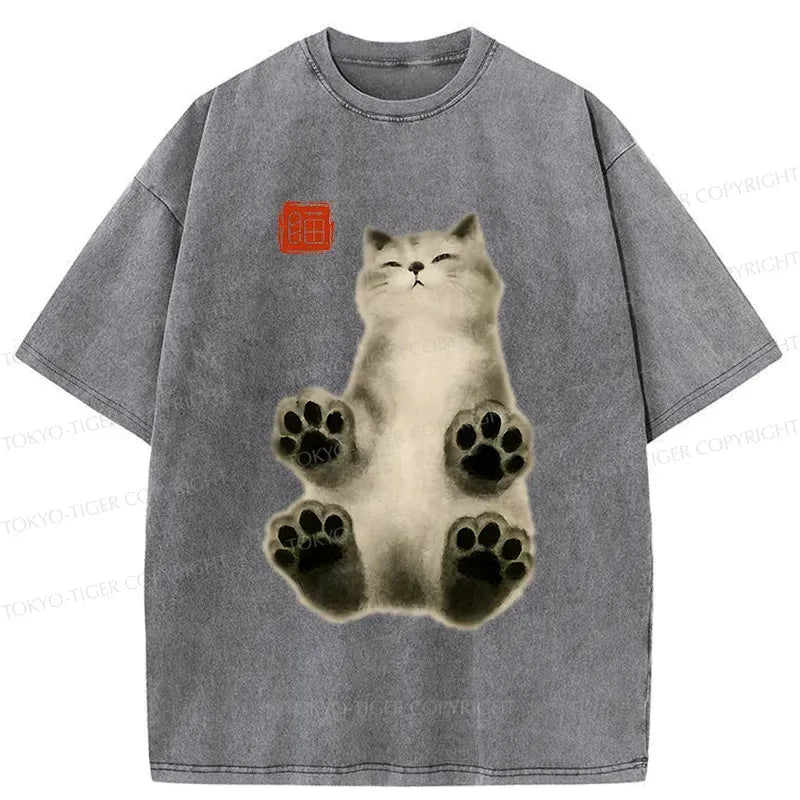 Japanese Fluffy Cat T-Shirt for Daily Wear