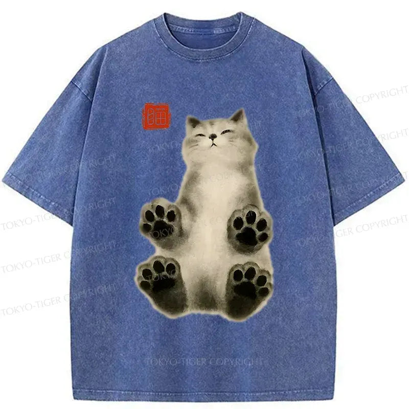 Japanese Fluffy Cat T-Shirt for Daily Wear