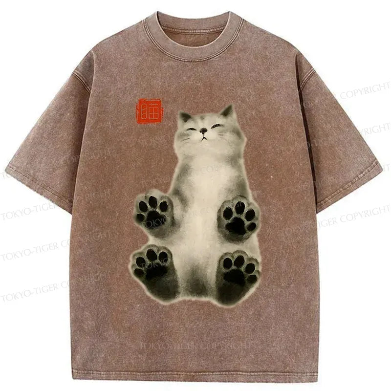 Japanese Fluffy Cat T-Shirt for Daily Wear
