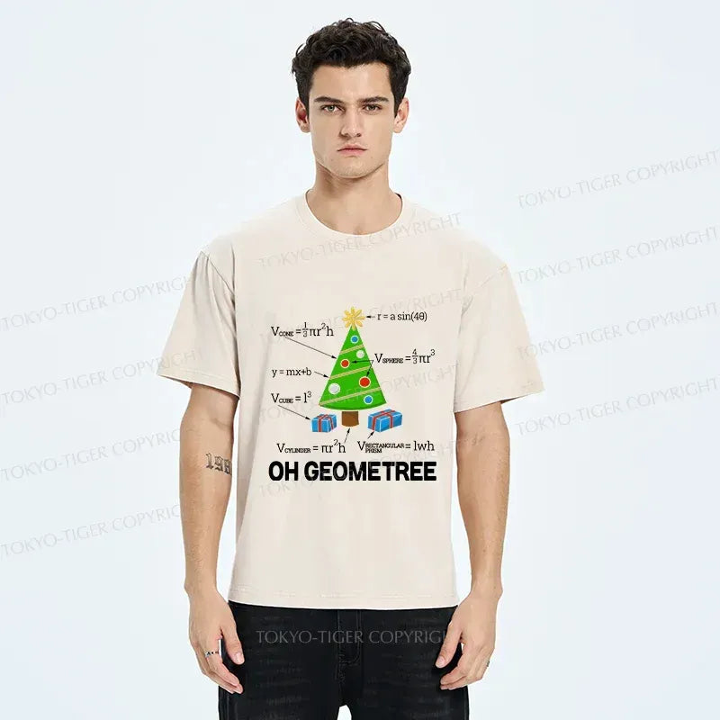 Kyoto-Lion Christmas Tree Formula Washed T-Shirt