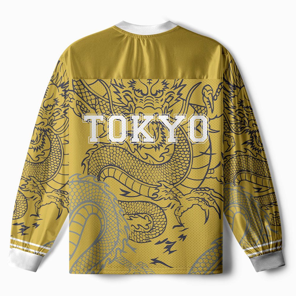 Kyoto-Lion Japanese Rise Of The Dragon Paneled Long Sleeve Jersey