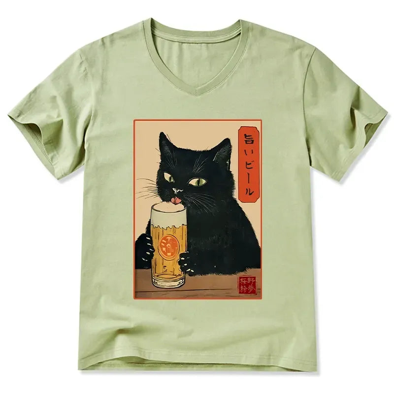 Vintage Ukiyo-e Cat Tee for Summer