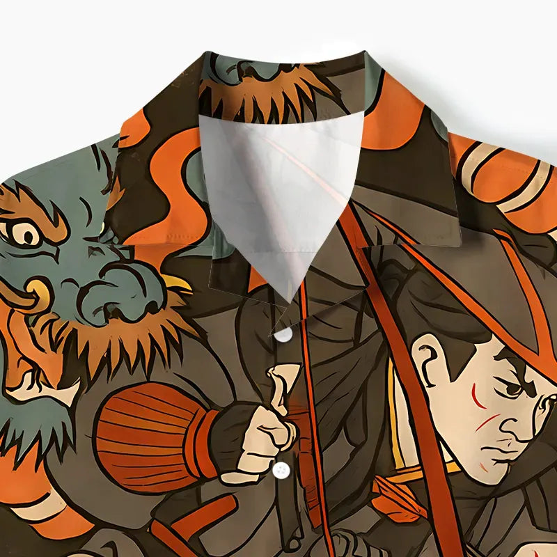 Vintage Samurai Shirt for Summer Vacation