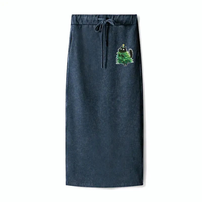 Japanese Cat Print Skirt on Sale